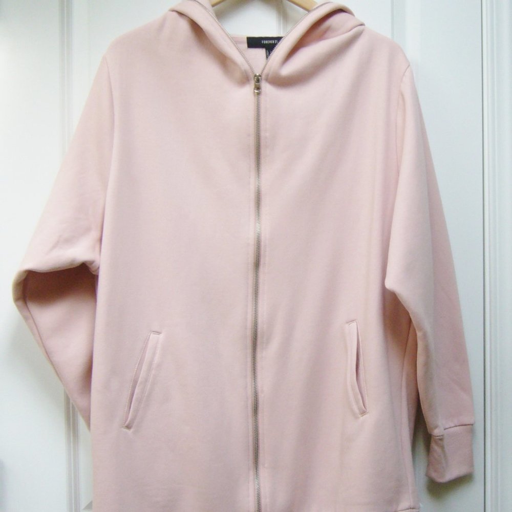 Forever 21 Womens Casual Hooded Jacket Light Pink